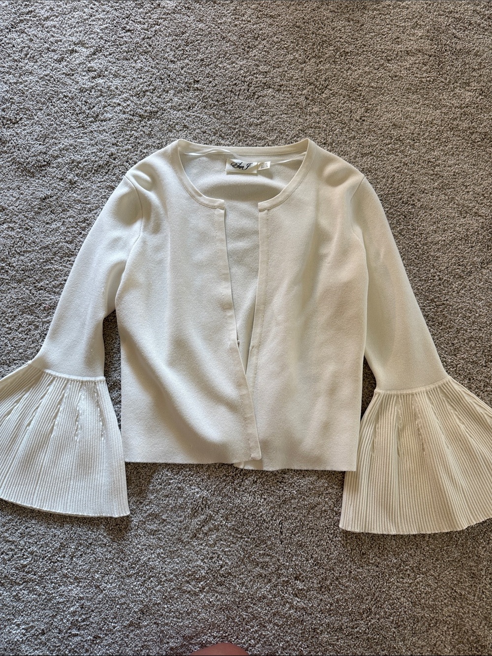 Eliza J Cream Bell-Sleeve Knit Top - Women